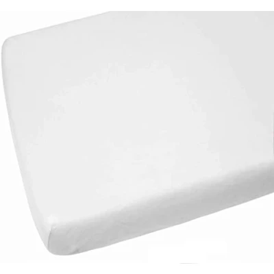 Image of Travel Cot Fitted sheet 95x65 Mattress Sheets 4 Way Stretch Soft Bedsheet Hypoallergenic Elasticated Breathable (Sinlge Pack, White)
