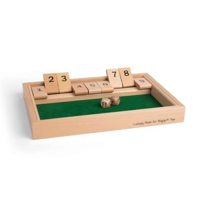 Image of Bigjigs Toys, Wooden Shut The Box Game, Board Games, Dice Kids Number Family Games