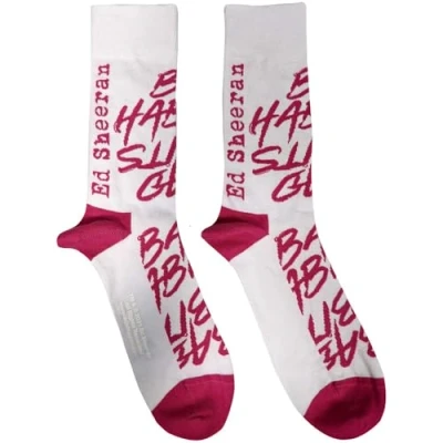 Image of Ed Sheeran Socks Bad Habits Official Unisex White UK Size 7 11