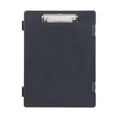 Image of MAUL Clipboard A4 Document Folder with Storage Box for Ballpoint Pen, Paper and Notepad Side Opening Suitable Backpack, Briefcase School Bag Black