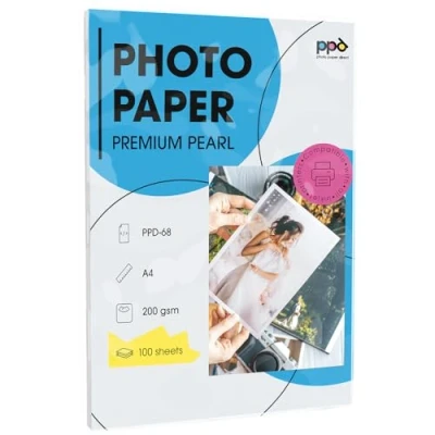 Image of PPD 100 Sheets A4 Inkjet Premium Satin (Lustre) Photo Paper 200gsm x 50 2 for 1 68