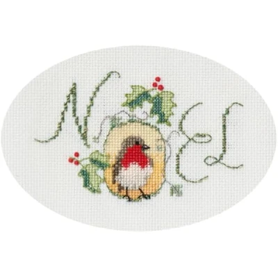 Image of Derwentwater Designs Noel Robin Christmas Card Cross Stitch Kit