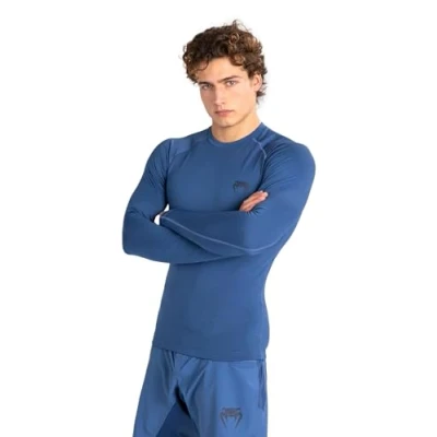 Image of Venum, Contender Long Sleeve Rashguard, Men&#039;s, L, Blue