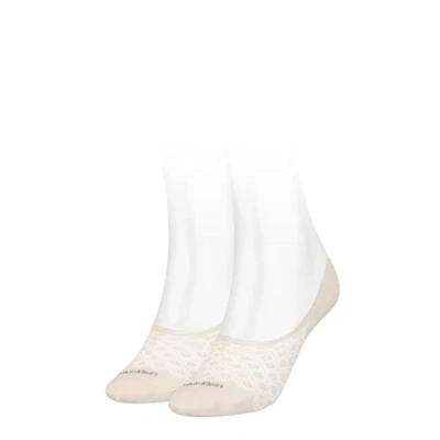 Image of Calvin Klein Women&#039;s Diamond Open Work High Cut Footie, Nude, ONE Size (Pack of 2)