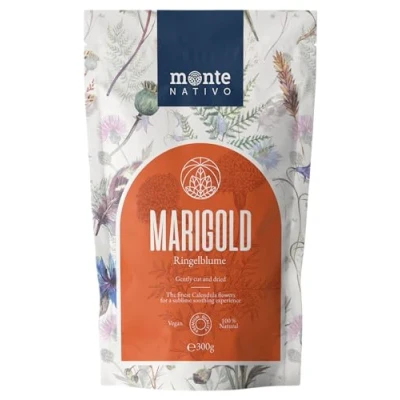 Image of Marigold blossoms Monte Nativo (300 g) herb dried, 100% natural and pure Marigolds for the preparation of herbal tea, soaps, lotions Calendula Officinalis petals without additives