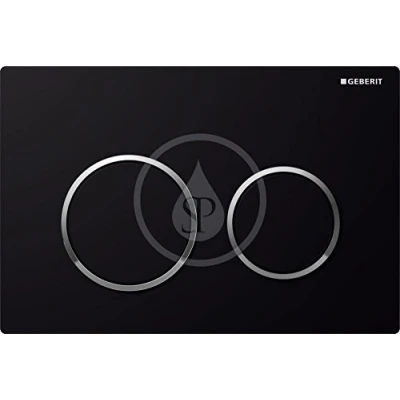 Image of Geberit Cover Plate Omega 20, 115.085.KM.1, 2 Dual Flush, Black/Polished Chrome Alloy Finish