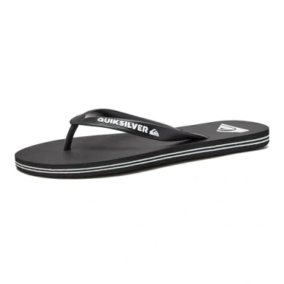 Image of Quiksilver Men&#039;s Molokai 3 Point Flip Flop Sandal, Black/Black/White, 11 UK