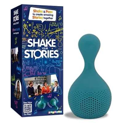 Image of TOMY Games T73451 Shake your Stories, Family Game For 2+ players, Board Adults And Kids Suitable From 4, 5, 6+ Years, Blue