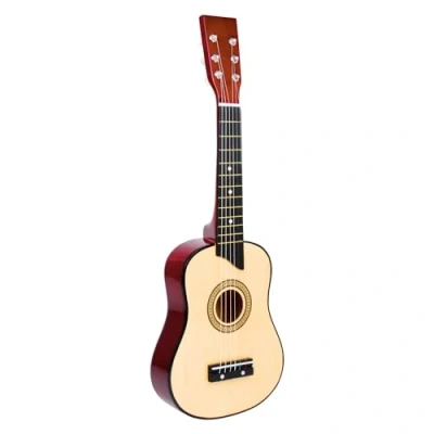 Image of small foot 3307 Toy Guitar &quot;unplugged&quot; made of wood, with six metal strings and plectrum, suitable for children from 3 years on