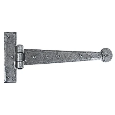 Image of From The Anvil Pewter 9 Inch Penny End T Hinge (Pair)