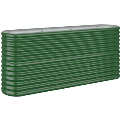 Image of vidaXL Garden Raised Bed Powder coated Steel 152x40x68 cm Green