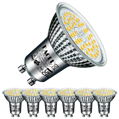 Image of EACLL GU10 LED Bulb Neutral White 10W Equivalent 140W Halogen, 6 Pack, 1050 Lumens 4000K, AC 230V No Flicker Spotlight, Wide Beam 120 Spot, Non Dimmable Reflector Lamp