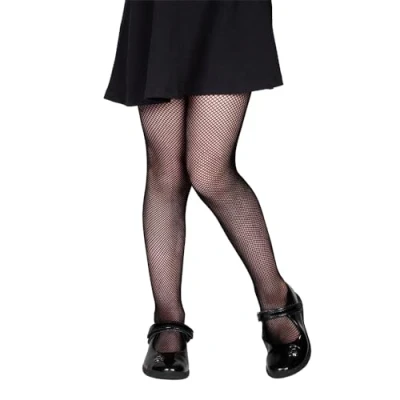 Image of Wicked Costumes Kids Black Fishnet Tights Medium (7 10 Years)