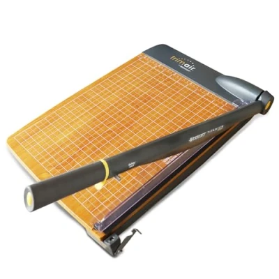 Image of Westcott Trimair Titanium Wood Guillotine Paper Trimmer with Anti Microbial Protection,Gray,15 Inch