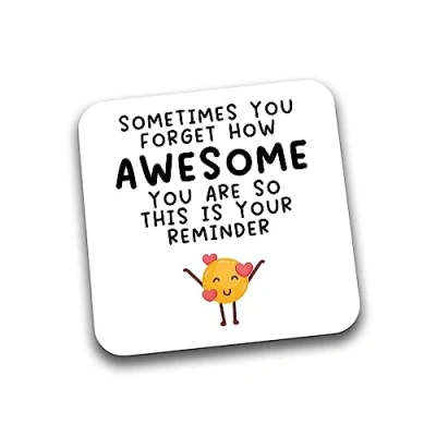 Image of Rib Ticklerz Gift For Work Colleague Coaster Bestie You&#039;re Awesome This Is Your Reminder Appreciation Birthday Gifts DC140