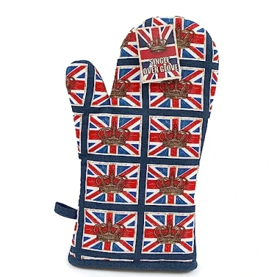 Image of UNIQUE HOME LIVING Union Jack British Flag Oven Glove Cotton Washable Pot Pan Holder Hand Mitts