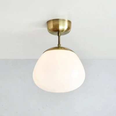 Image of Markslöjd Rise ceiling light, antique brass colour, glass, Ø 25 cm