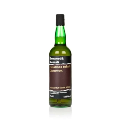 Image of Seaweed &amp; Aeons Christmas Cake Cinnamon Whisky, 70cl 43.8% ABV Premium Blended Whisky 50/50 Blend of Islay and Speyside Single Malt Scotch Whiskies