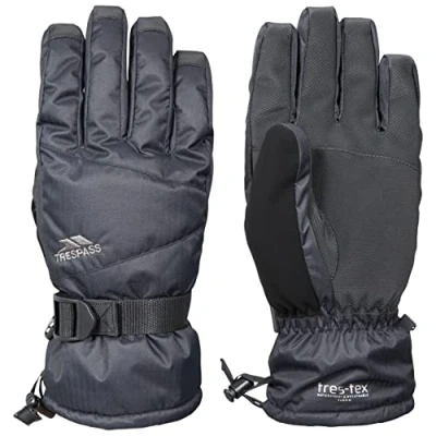 Image of Trespass Punch, Black, L, Padded Waterproof Gloves for Men, Large, Black