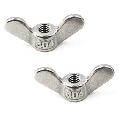 Image of 304 Stainless Steel Wing Nut Set M16 Butterfly Hand Twist Fasteners Hardware 2PCS