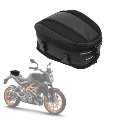 Image of JFG RACING Motorcycle Tail Bag,Luggage Bag Seat Motorbike Saddle Bags Multifunctional PU Leather Bike Sport Backpack