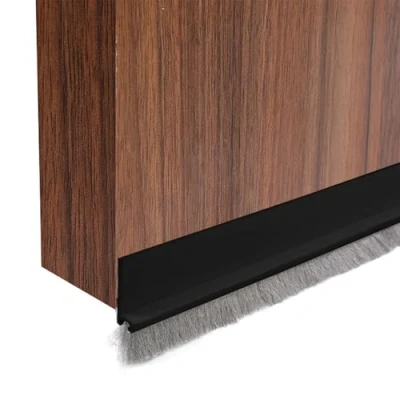 Image of GGTTNRT Door Brush Strip, Draught Excluder for Doors, Draft Self Adhesive Cuttable, 100cm Length Seal (Black 30mm)