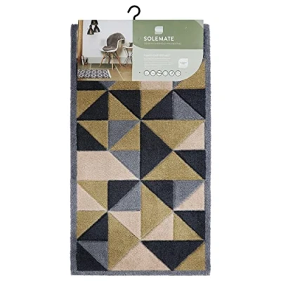 Image of JVL SOLEMATE Hand Carved Trimetric Door Mat, 57 X 100 cm