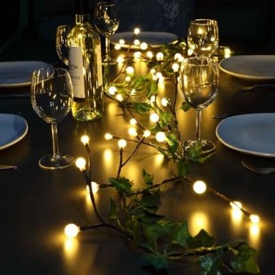 Image of Noma 1.8 m Battery Operated Berry &amp; Ivy Garland with 48 LED&#039;s (Pack of 1)