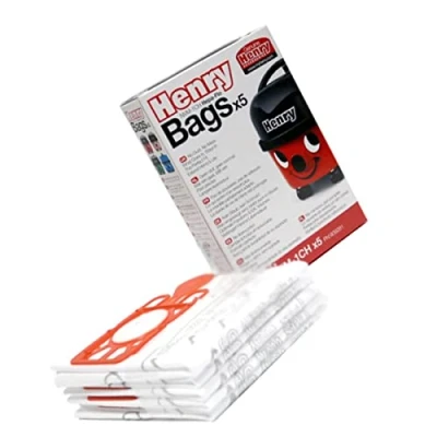 Image of Numatic NVM 1CH Henry Vacuum Cleaner Bags, 5 Pack, White