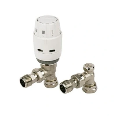 Image of Danfoss Ras C2 Angled Thermostatic Radiator Valve And Lockshield 10mm 13G6006