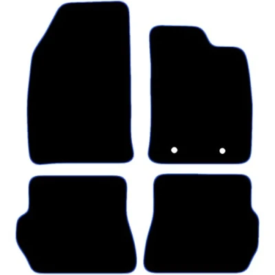 Image of Carsio Carpet Car Mats For Ford Fusion 2002 to 2012 (2 Clips) Tailored Fit Floor Mat Set Complete Accessory Black Custom Fitted All Weather, Anti Slip Backing &amp; Blue Trim