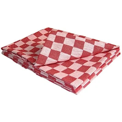 Image of Vogue Chef Single Tea Towel Red 26&quot;X26&quot; Kitchen Restaurant Catering Bar Cloths