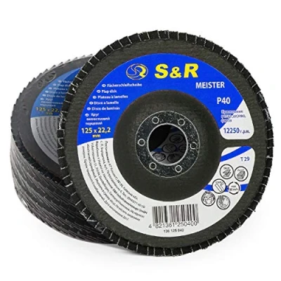 Image of S&amp;R Flap Disc/Flap grinding disc 125x22,2 T29 Set of 5 discs/Grain: 40