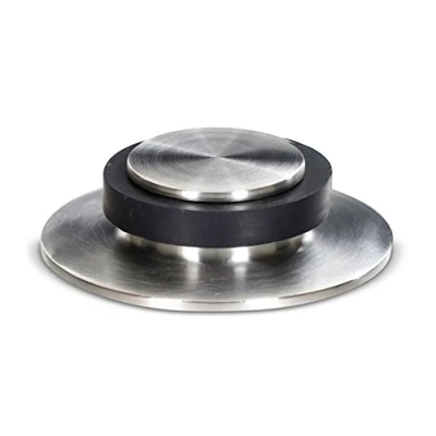 Image of Stoppwerk Door Stop Stainless Steel Buffer Strong Floor Mounted Stopper Spacer for Attachment Ø 5.3cm Height: 1.4cm