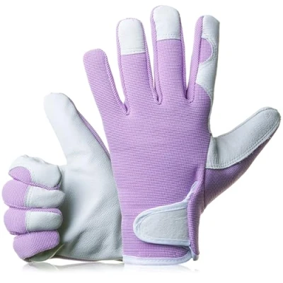 Image of GardenersDream Premium Leather Gardening Gloves for Women &amp; Men Breathable, Thorn Proof Waterproof Work Comfortable Slim Fit Garden Tools (Medium, Lush Lavender)
