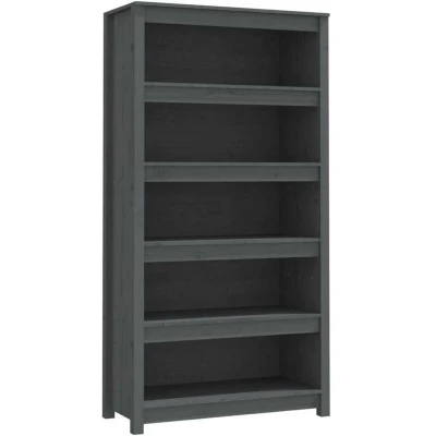 Image of vidaXL Book Cabinet Grey 80x35x154 cm Solid Wood Pine