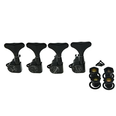 Image of KAISH Black Left Handed Sealed Bass Tuners Tuning Keys Pegs 4 String Guitar Machine Heads