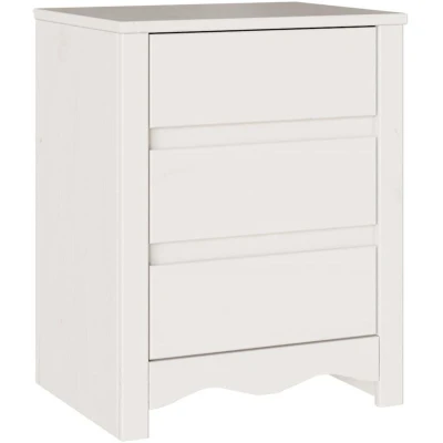 Image of vidaXL Bedside Cabinet &quot;DRAMMEN&quot; White 45x35x56 cm Solid Wood Pine