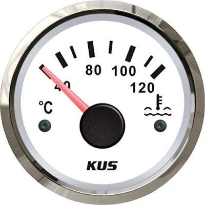 Image of KUS Waterproof Water Temperature Gauge Indicator Meter 40 120℃ with Backlight 12V/24V 52mm