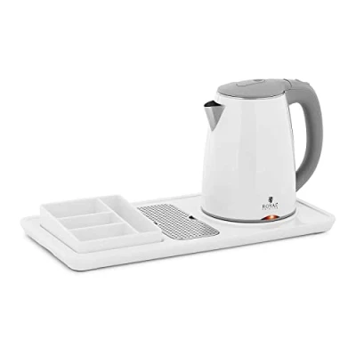 Image of Royal Catering RC HKS02 Professional Hotel Kettle White 1.2L 1800W with Coffee and Tea Station
