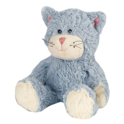 Image of Warmies Plush Blue Cat Microwavable, French Lavender Scented and Weighted Teddy, Hot or Cold for Relaxation Warm Relief, Suitable Adults Children
