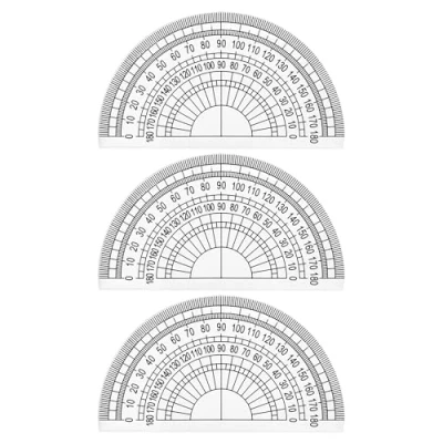 Image of Luckious Clear Plastic Protractor Accurate 180 Degree Measurement Tool, 4 Inch Ruler Included