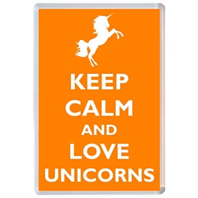Image of Keep Calm and Love Unicorns Novelty Jumbo Fridge Magnet