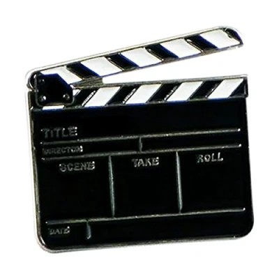 Image of Film Clapperboard Metal Enamelled Pin Badge Lapel XJKB10 55