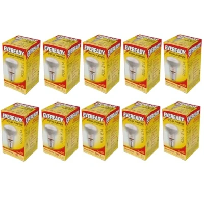 Image of 10 Bulb Pack of R39 Reflector Bulbs in 30 Watt Small Edison Screw E14 Fitting