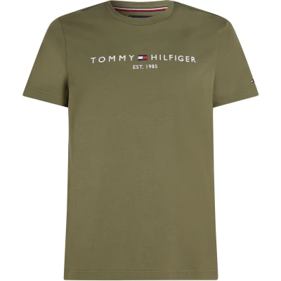 Image of Tommy Hilfiger LOGO TEE Print Tshirt, Men's, Size: Large, Green
