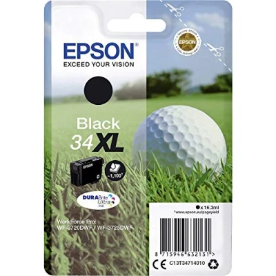 Image of Epson 34XL Black Golfball Genuine High Yield, DURABrite Ultra Ink Cartridge