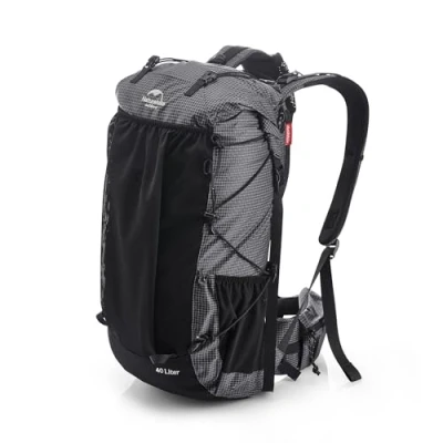 Image of Naturehike Rock 40+5L Internal Frame Hiking Backpack for Outdoor Camping Traveling Backpacking (Black 40+5L)