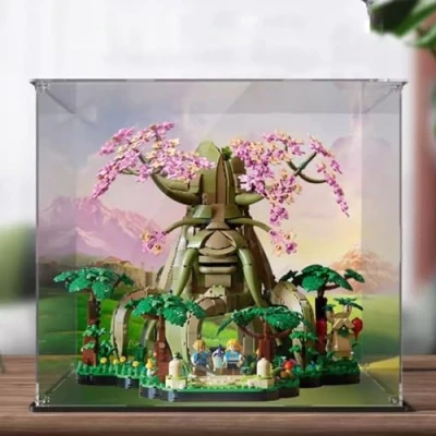 Image of Acrylic Display Clear Collector&#039;s Box, Compatible with Lego 77092 Deku Tree Building Block Model Dust Storage Box (Box Only) (Background)
