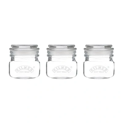 Image of Kilner Square Push Top Jars Set Of 3 250ml